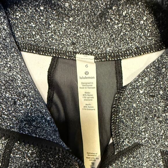 Lululemon Define Full Zip Jacket Preowned Sz 6 Luminesce Splatter White/Black - Picture 4 of 5